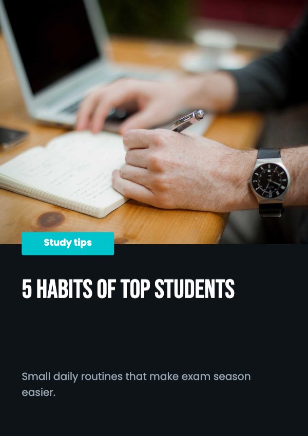 5 habits of top students Poster