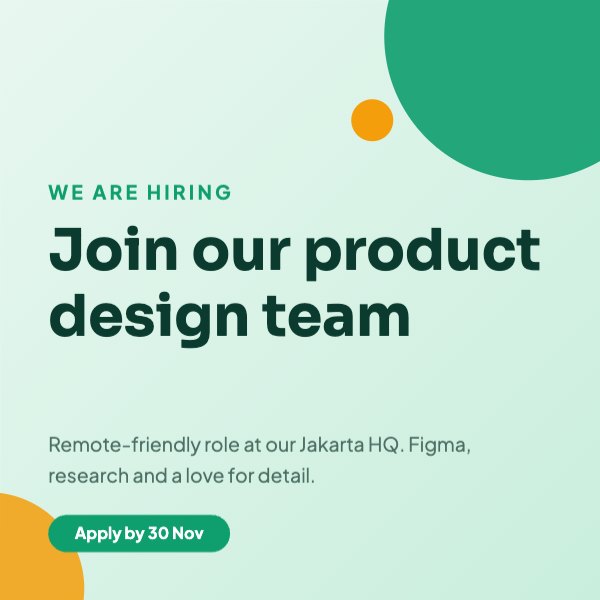 Join our product design team LinkedIn Post