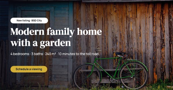 Modern family home with a garden Facebook Ad
