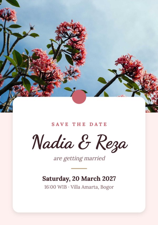 Nadia & Reza Save the Date Invitation
