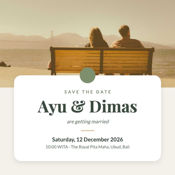 Ayu & Dimas Save the Date Instagram Post