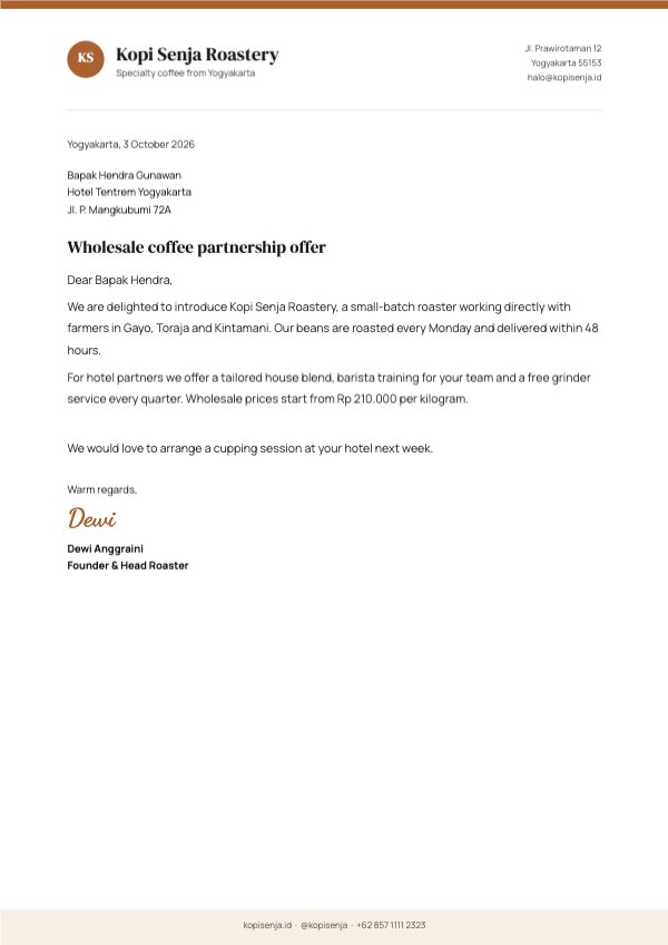 Coffee wholesale offer letter A4 Document