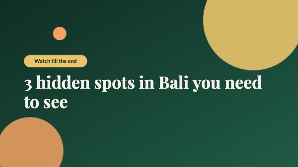 3 hidden spots in Bali you need to see Video