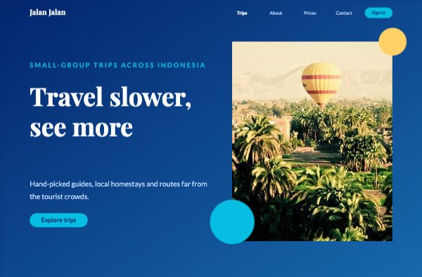 Travel slower, see more Landing Page