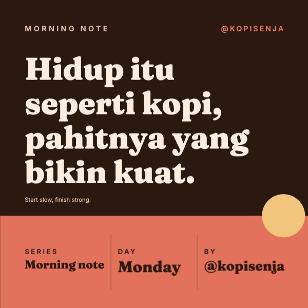 Morning note Instagram Post