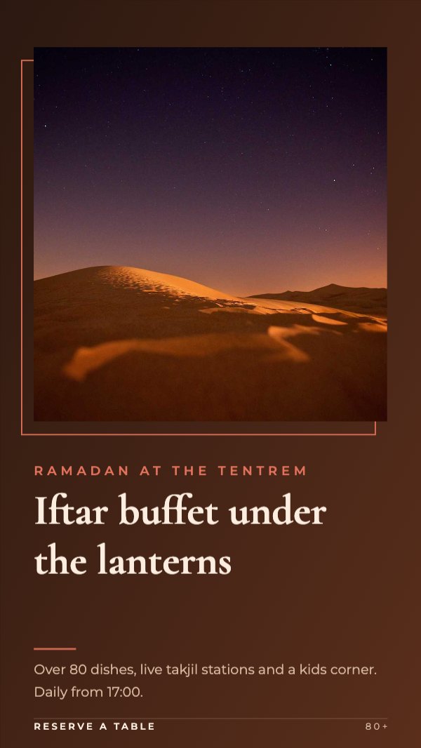 Iftar buffet under the lanterns Instagram Story