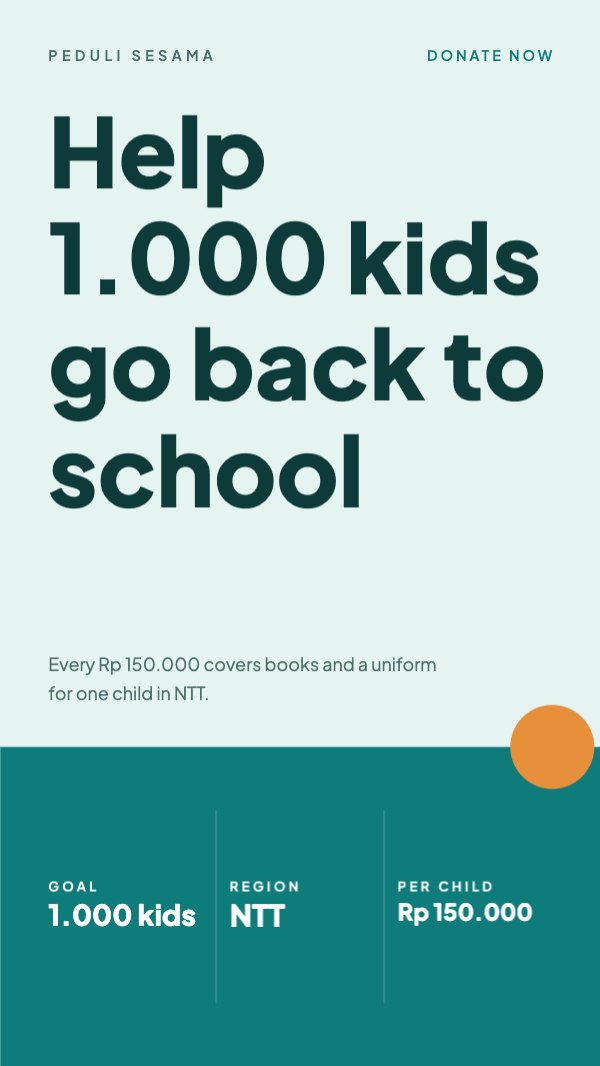 Help 1.000 kids go back to school Instagram Story