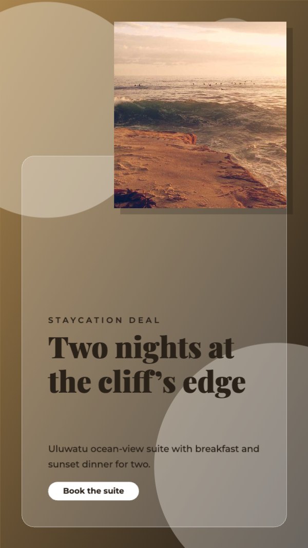 Two nights at the cliff’s edge Instagram Story