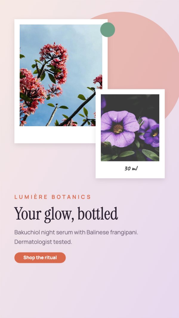 Your glow, bottled Instagram Story