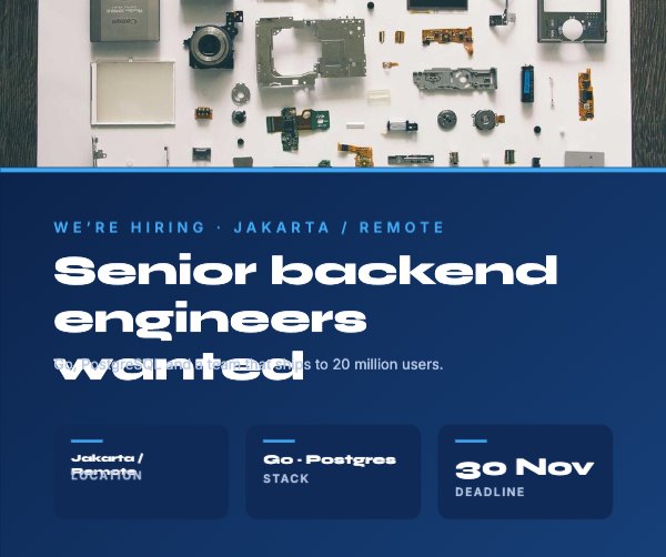 Senior backend engineers wanted Facebook Post