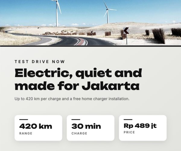 Electric, quiet and made for Jakarta Facebook Post