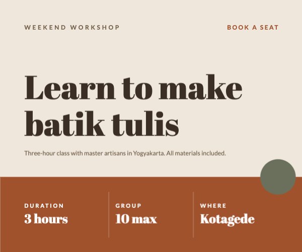 Learn to make batik tulis Facebook Post