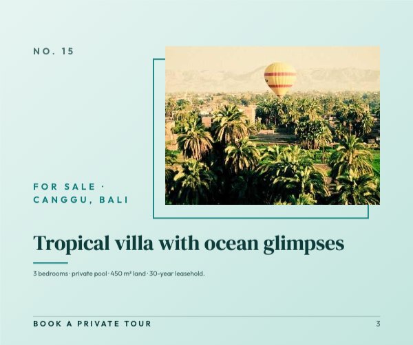 Tropical villa with ocean glimpses Facebook Post