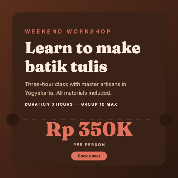 Learn to make batik tulis LinkedIn Post