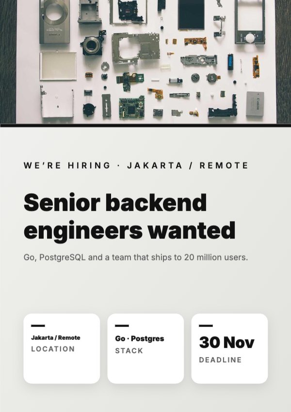 Senior backend engineers wanted Flyer (A4)