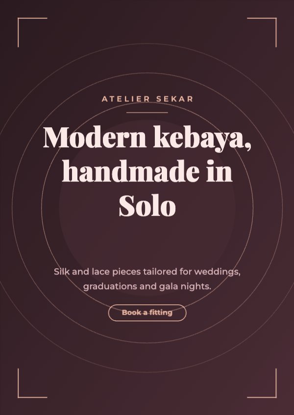 Modern kebaya, handmade in Solo Flyer (A4)