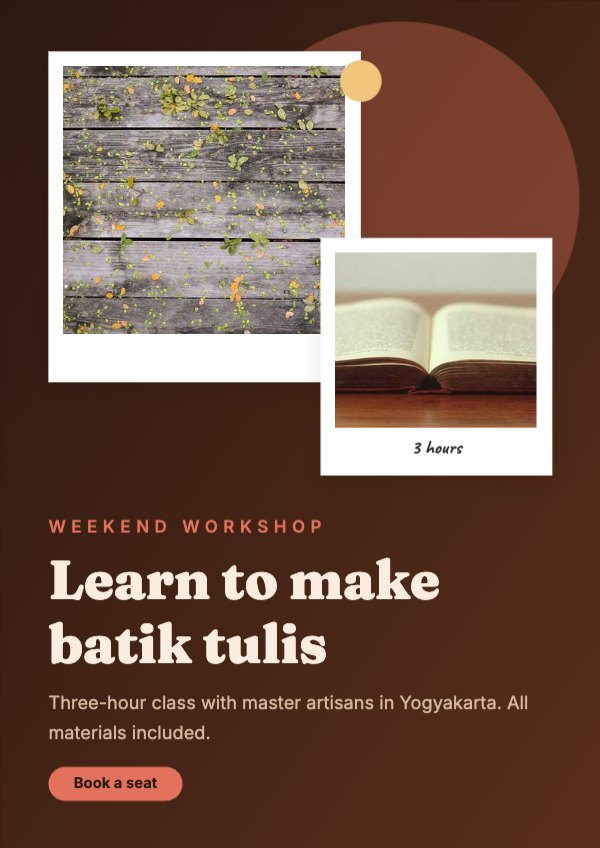 Learn to make batik tulis Flyer (A4)