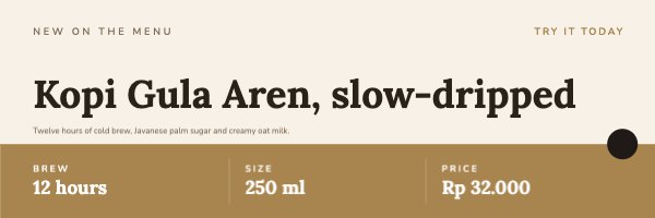 Kopi Gula Aren, slow-dripped Web Banner