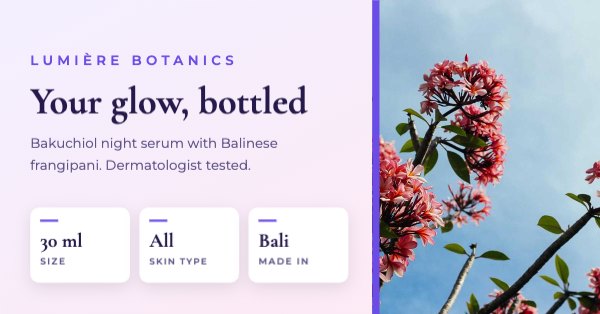 Your glow, bottled Facebook Ad