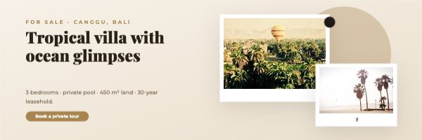 Tropical villa with ocean glimpses Email Header