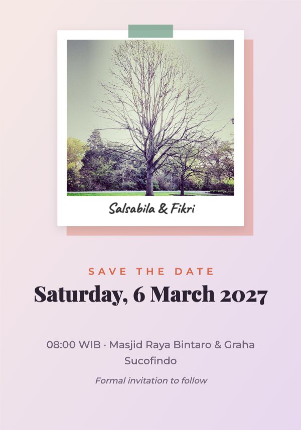 Salsabila & Fikri Save the Date Invitation