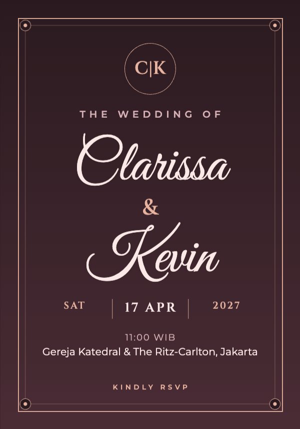 Clarissa & Kevin Wedding Invitation
