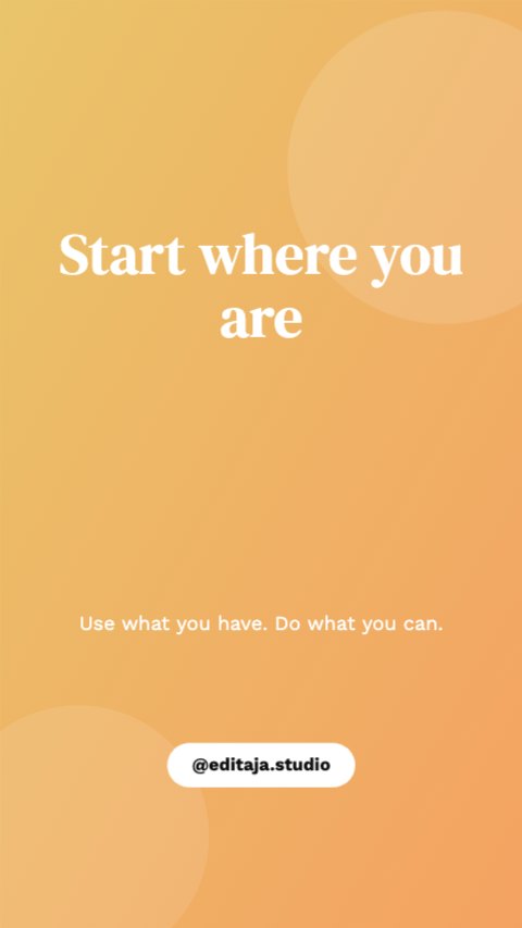 Start where you are Story