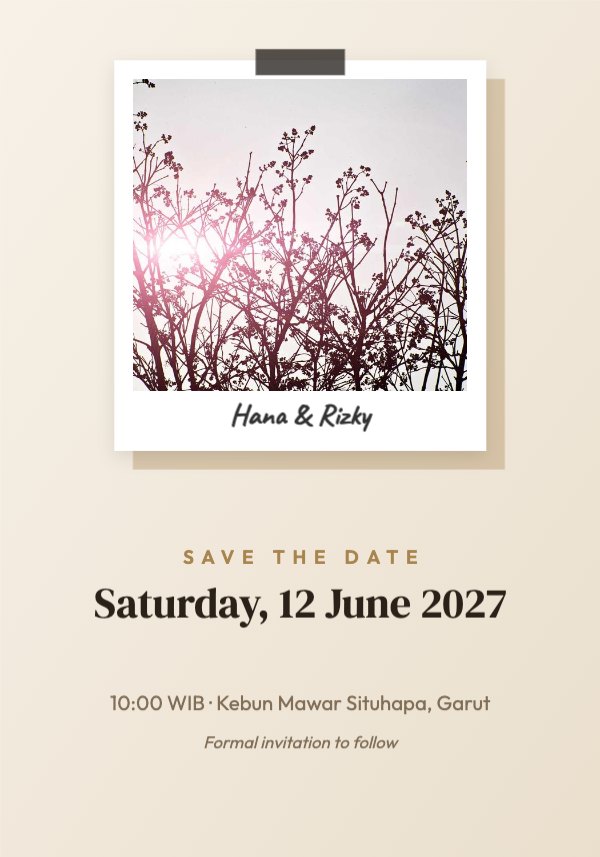 Hana & Rizky Save the Date Invitation