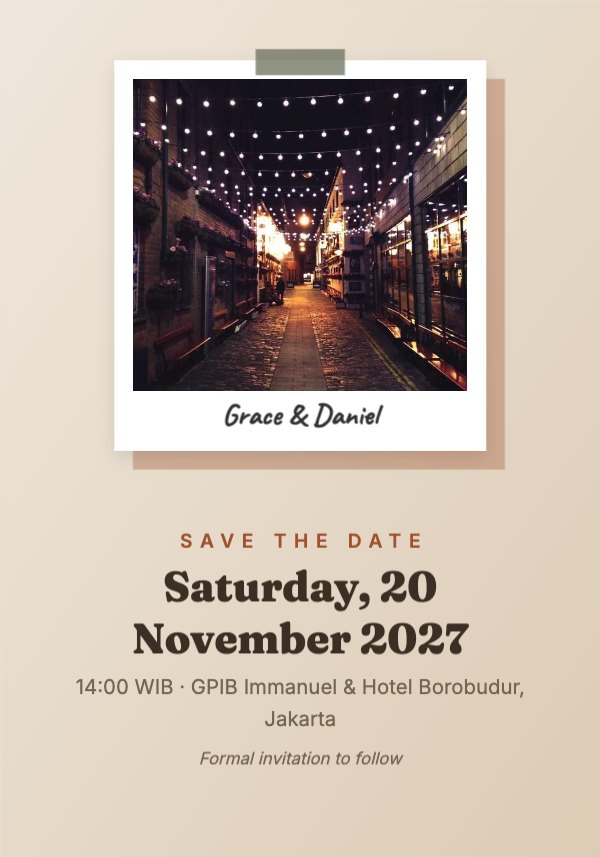 Grace & Daniel Save the Date Invitation