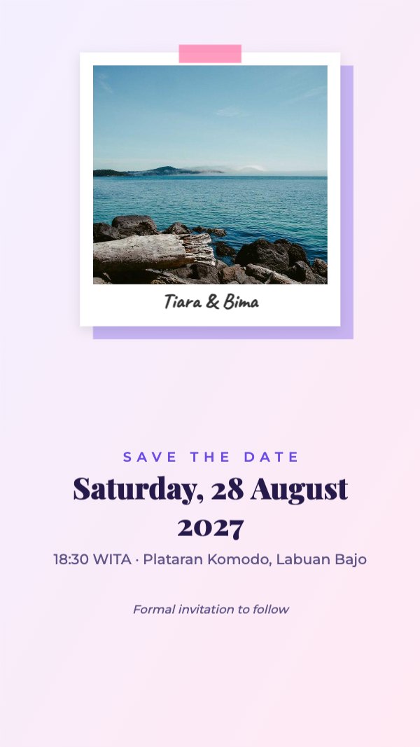 Tiara & Bima Save the Date Instagram Story