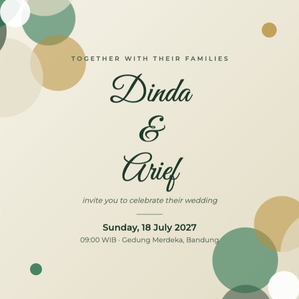 Dinda & Arief Wedding Invitation Instagram Post