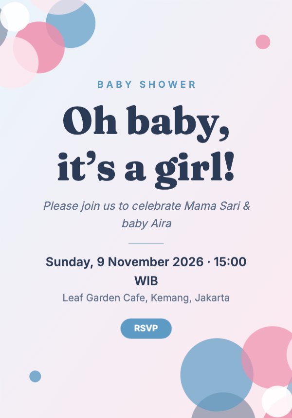 Oh baby, it’s a girl! Invitation