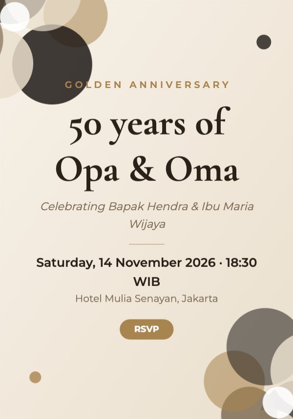 50 years of Opa & Oma Invitation