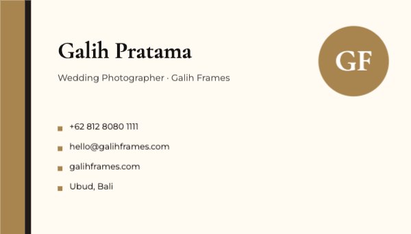 Galih Pratama Business Card