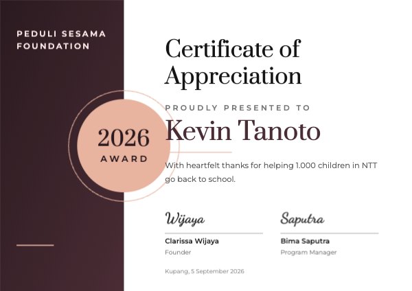 Appreciation Peduli Certificate