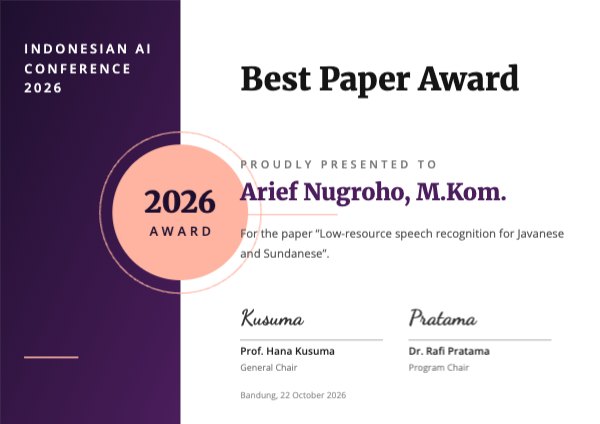 Best Paper Award Indonesian Certificate