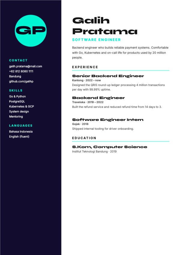 Galih Pratama Software Engineer Resume