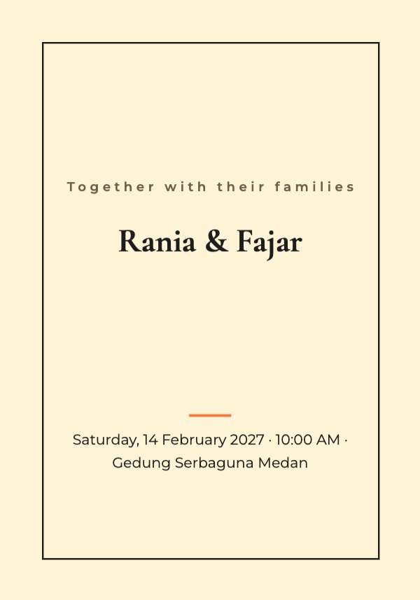 Rania & Fajar Invitation