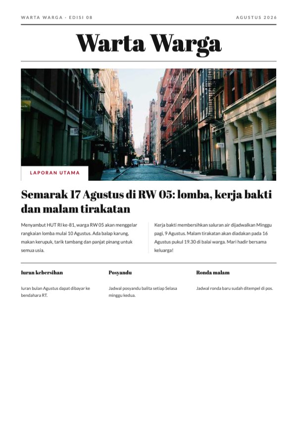 Warta Warga 17 Agustus newsletter A4 Document