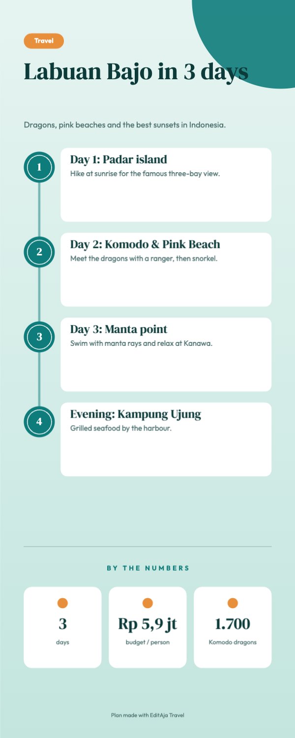 Labuan Bajo in 3 days Infographic