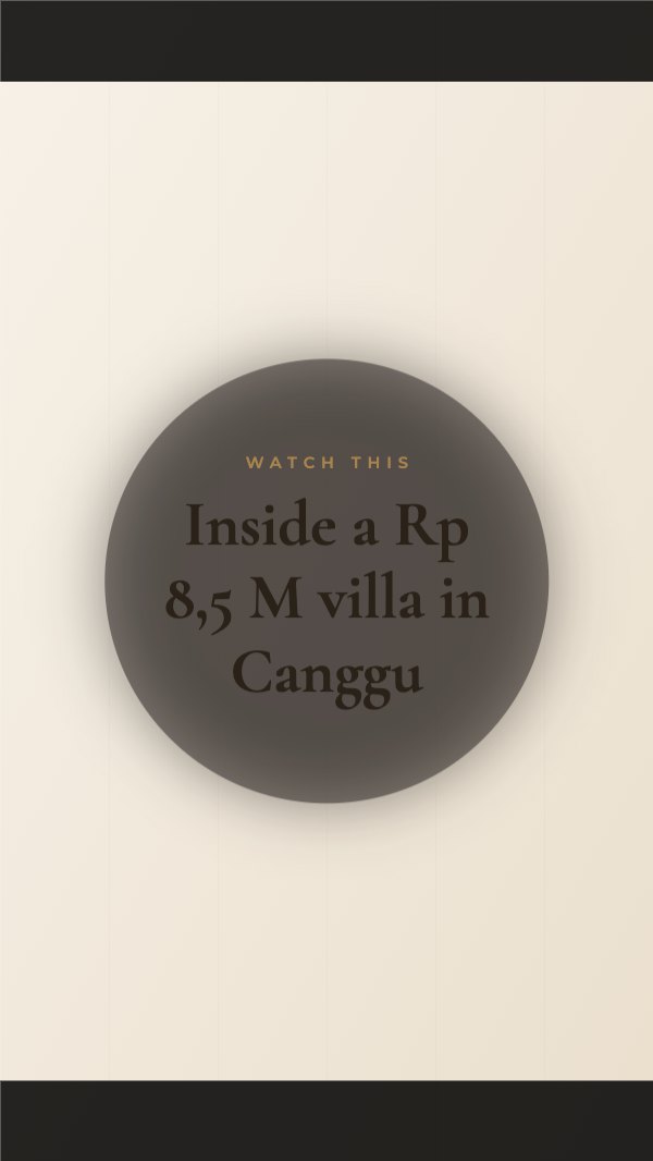 Inside a Rp 8,5 M villa in Canggu TikTok Video