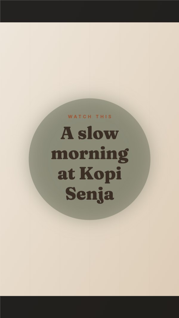 A slow morning at Kopi Senja TikTok Video