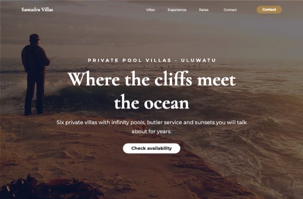 Where the cliffs meet the ocean Landing Page