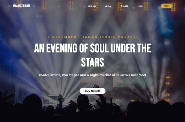 An evening of soul under the stars Landing Page
