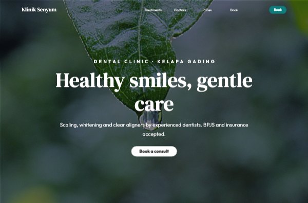 Healthy smiles, gentle care Landing Page