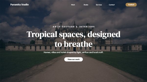 Tropical spaces, designed to breathe Website