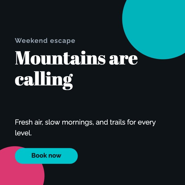 Weekend Escape Bold Post