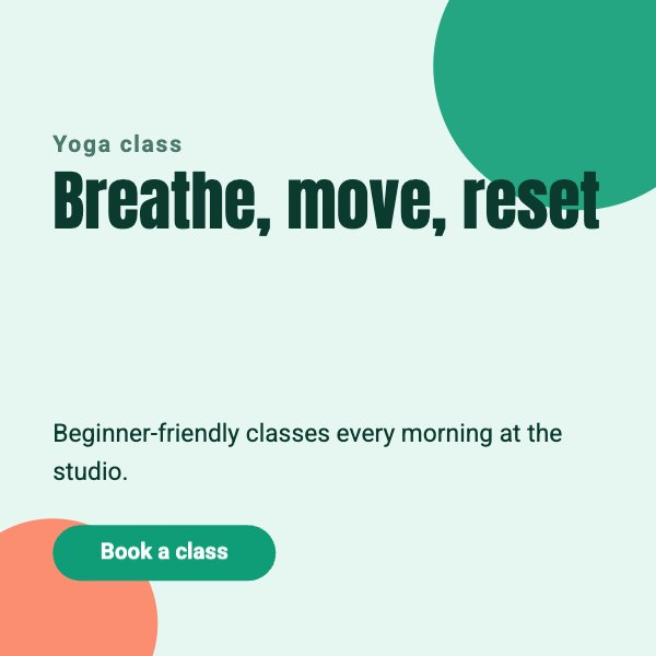 Yoga Class Bold Post